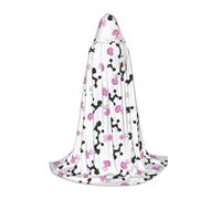 OXbnmm Girly Rosa Bottiglia di Profumo E Barboncino Adolescente Con Cappuccio Mantello Mantello Piccolo Cosplay Costume Strega Vampiro Mago Masquerade Ball Stage