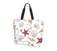 OXbnmm Grande borsa tote da donna, con stampa di stelle marine, borsa a tracolla riutilizzabile con tasca, borsa leggera per vacanze, piscina, palestra