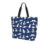 OXbnmm Grande borsa tote da donna, con stampa di vari pesci marini, borse a tracolla riutilizzabili con tasca, borsa leggera per vacanze, piscina, palestra