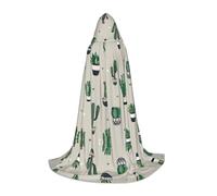 OXbnmm Green Cactus. Adolescente Capo con Cappuccio Mantello Piccolo Costume Cosplay Strega Vampiro Mago Masquerade Ballo Palco