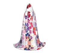 OXbnmm Hawaiian Flower Print Adolescente Capo Con Cappuccio Mantello Piccolo Cosplay Costume Strega Vampiro Mago Masquerade Ballo Palcoscenico