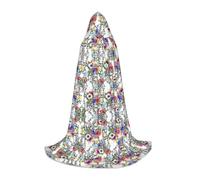 OXbnmm Mantello con cappuccio per adolescenti dai colori vivaci e colorati, per cosplay, strega, vampiro, mago, ballo in maschera