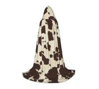 OXbnmm Mantello con cappuccio per adolescenti, in pelle bovina, marrone, piccolo, cosplay, strega, vampiro, mago, ballo in maschera, palcoscenico