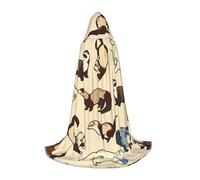 OXbnmm Mantello con cappuccio, piccolo panda da adolescente, per cosplay, strega, vampiro, mago, ballo in maschera, palcoscenico