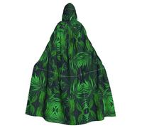 OXbnmm Mantello da mago per adulti con pianta tropicale verde, per feste rinascimentali, Halloween, cosplay, mantello larp
