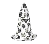 OXbnmm Merican Dog Head Adolescente Capo Con Cappuccio Mantello Piccolo Cosplay Costume Strega Vampiro Mago Masquerade Ball Stage