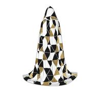 OXbnmm Moda Moderno Nero Bianco Oro Triangoli Adolescente Con Cappuccio Mantello Mantello Piccolo Cosplay Costume Strega Vampiro Mago Masquerade Palla Fase