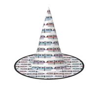 OXbnmm Monorotaia Stampa Treno 2 Pack Strega Cappelli Halloween Per Gioco di Ruolo 33 Pollici Di Palle Mascherate Cappello Donne