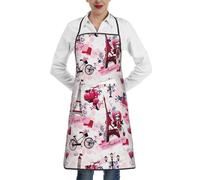 OXbnmm Parigi Torre Eiffel Francia Stampa Grembiule da cucina unisex con tasca, grembiuli artistici impermeabili per adulti per dipingere ceramica, cottura, barbecue