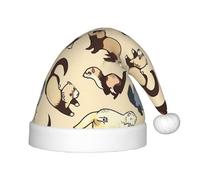 OXbnmm Piccolo cappello da festa a forma di panda per bambini, cappello di Babbo Natale per feste di Natale e festività, cappello di Natale extra spesso in velluto
