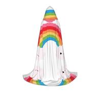 OXbnmm Piccolo mantello con cappuccio arcobaleno per adolescente, piccolo costume da strega, vampiro, mago, ballo in maschera, palcoscenico