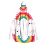 OXbnmm Piccolo mantello da mago arcobaleno per adulti, per feste rinascimentali, Halloween, cosplay, mantello larp