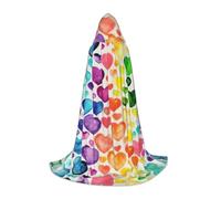 OXbnmm Rainbow Hearts Adolescente Mantello Con Cappuccio Piccolo Cosplay Costume Strega Vampiro Mago Masquerade Ball Stage