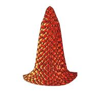 OXbnmm Red Fish Scale Adolescente Capo Con Cappuccio Mantello Piccolo Cosplay Costume Strega Vampiro Mago Masquerade Palla Palcoscenico