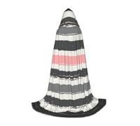 OXbnmm Rosa Chiaro E Scuro Strisce Adolescente Con Cappuccio Mantello Mantello Piccolo Cosplay Costume Strega Vampiro Mago Masquerade Ballo Palcoscenico