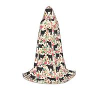 OXbnmm Rosa Fiore Show Steer Mucche Adolescente Con Cappuccio Mantello Mantello Piccolo Cosplay Costume Strega Vampiro Mago Masquerade Palla Fase