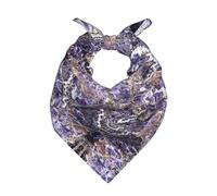 OXbnmm Sciarpa da collo in raso stampato viola marmo per donne e uomini, sciarpa quadrata simile alla seta, decorazione retrò per borsa, Nero , 22"x22"