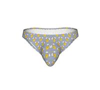 OXbnmm Slip bikini da uomo con stampa blu con testa di leone leone, mutande sexy con tasca rigonfiamento, mutandine maschili a vita bassa elasticizzata, Nero , S
