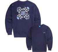 Oxbow - Felpa collo rotondo Uomo - Back Printed Fleece Crew Deep Marine per Uomo in Cotone - Taglia L - Blu navy