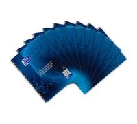 Oxford 100050345 - Taccuino, formato A4+, rigatura 14, 50 fogli, 90 g/m², carta ottica, confezione da 10 pezzi, colore: Blu