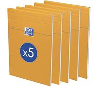 Oxford 100106292 - Blocco note Everyday A4+, 80 fogli, 80 g/m², confezione da 5 pezzi, colore: Arancione