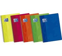 Oxford 182536 - portadocumenti formato quaderno a quadretti con margine, 80 fogli, Colori assortiti, 1 pezzo