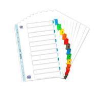 OXFORD 20 confezioni di divisori digitali A4, 12 posizioni, carta spessa 170 g, colore: bianco