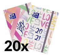 Oxford 20 x calendario scolastico 2020/2021, confezione da 20 pezzi con 2 motivi Lettering 2 pagine = 1 settimana 12 x 18 64 fogli rilegati 400127619