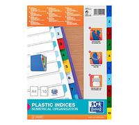 Oxford 400013907 - Divisori in Plastica, Numeri, 1 - 10, 1 Register, Bianco