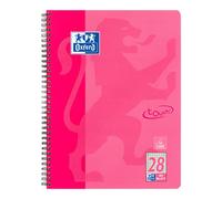OXFORD 400086496 - Quaderno in formato A4, 80 fogli a quadretti con doppio bordo, colore rosa
