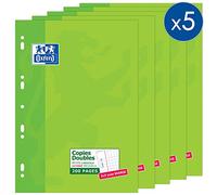 Oxford 5 buste portadocumenti formato A4 a quadretti piccoli, 5 x 5, rif. 100105678