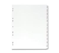 OXFORD 5 confezioni di 12 divisori mensili A4XL PVC 19/100°, colore: Bianco