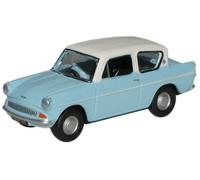 Oxford 76105007 - Diecast Azzurro/Ermellino Bianco Ford Anglia - 1:76 Scala