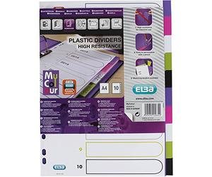 Oxford A4 - Divisori in plastica myColour, 10 fogli, 10 pezzi
