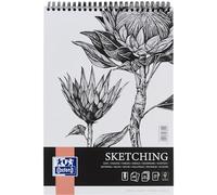 Oxford Artistic - Blocco da disegno, formato A5, 50 fogli, con doppia spirale, sketchbook, blocco sintetico da 130 g/m², carta priva di acidi, quaderno da disegno con robusto cartone posteriore