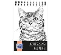 Oxford Artistic - Blocco da disegno, formato A5, 80 fogli, con spirale, per sketchbook, 90 g/m², carta priva di acidi, quaderno da disegno con robusto cartone posteriore, per disegnare e schizzi