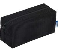 Oxford Astuccio per la scuola, in velluto a coste, 20 cm per cancelleria, borsa per cosmetici con fodera floreale nera