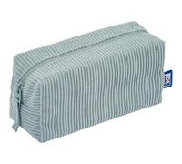 Oxford Astuccio per la scuola, in velluto a coste, 20 cm per cancelleria, borsa per cosmetici con fodera floreale color menta