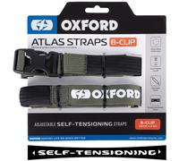Oxford Rider Equipment Cinghie per bagagli Atlas B-Clip 2 pezzi 17 mm x 2 m Grigio