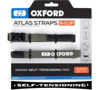 Oxford Atlas B-Clip, cinghie autotensionanti 17 mm x 2 male Oliva/Nero