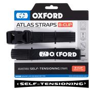 Oxford Atlas B-Clip cinghie per bagagli 2 pezzi nero 26 mm x 1,2 m