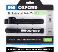 Oxford Atlas G-Hook, cinghie autotensionanti 17 mm x 2 male Nero