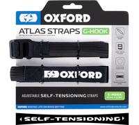 Oxford Atlas G-Hook, cinghie autotensionanti 26 mm x 2 male Nero