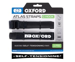 Oxford Atlas G-Hook cinghie per bagagli 2 pezzi nero 26mm x 2m