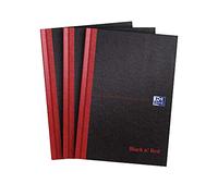 Oxford Black n' Red - Quaderno con copertina rigida, formato A4 Confezione da 3 A5