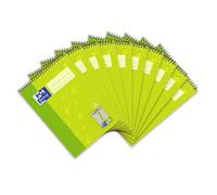 Oxford - Bloc-notes scolastico, formato A5, a righe, 40 fogli, rilegatura a spirale dall'alto, 10 pezzi