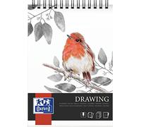 Oxford Blocco da disegno A4, 50 fogli, 160 g, a spirale sulla pagina corta