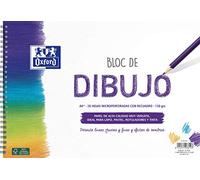 OXFORD Blocco da disegno A4 + copertina morbida/copertina rigida 20 fogli 130 g con rilegatura e spirale