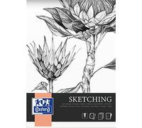 Oxford Blocco da disegno, formato A4, 50 fogli, 120 g, incollato lateralmente, bianco