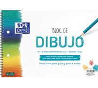 OXFORD Blocco da disegno scolastico A4 + copertina morbida/copertina rigida 20 fogli 130 g liscio con 2 fori, con spirale